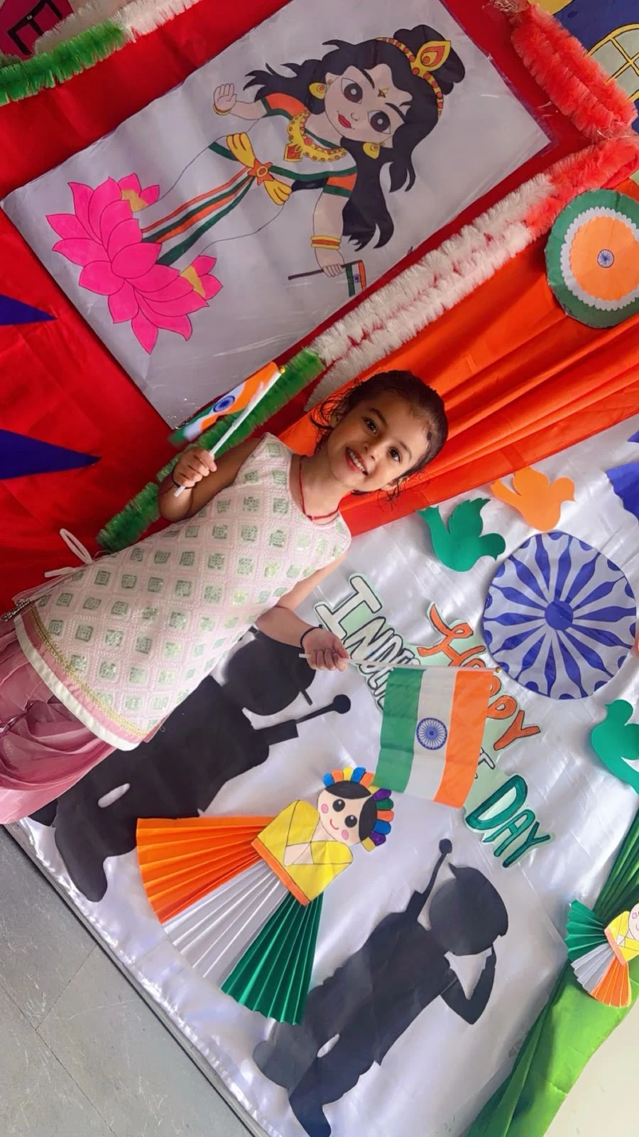 Child participating in preschool learning